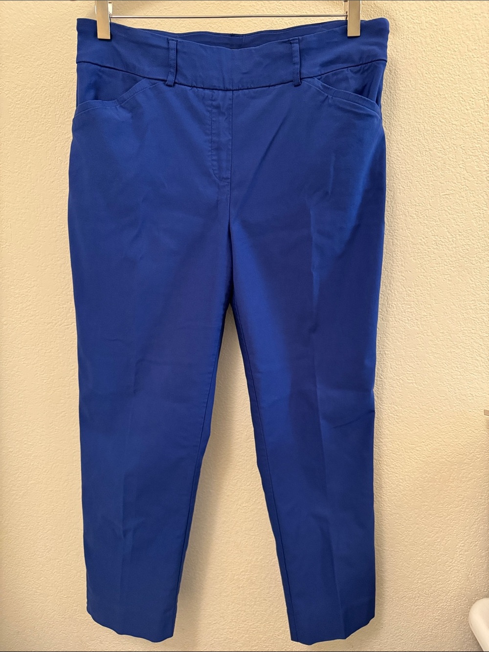 Cobalt Blue Cropped Stretch Pants